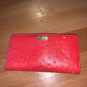 Vintage Red Ostrich Kate Spade Wallet